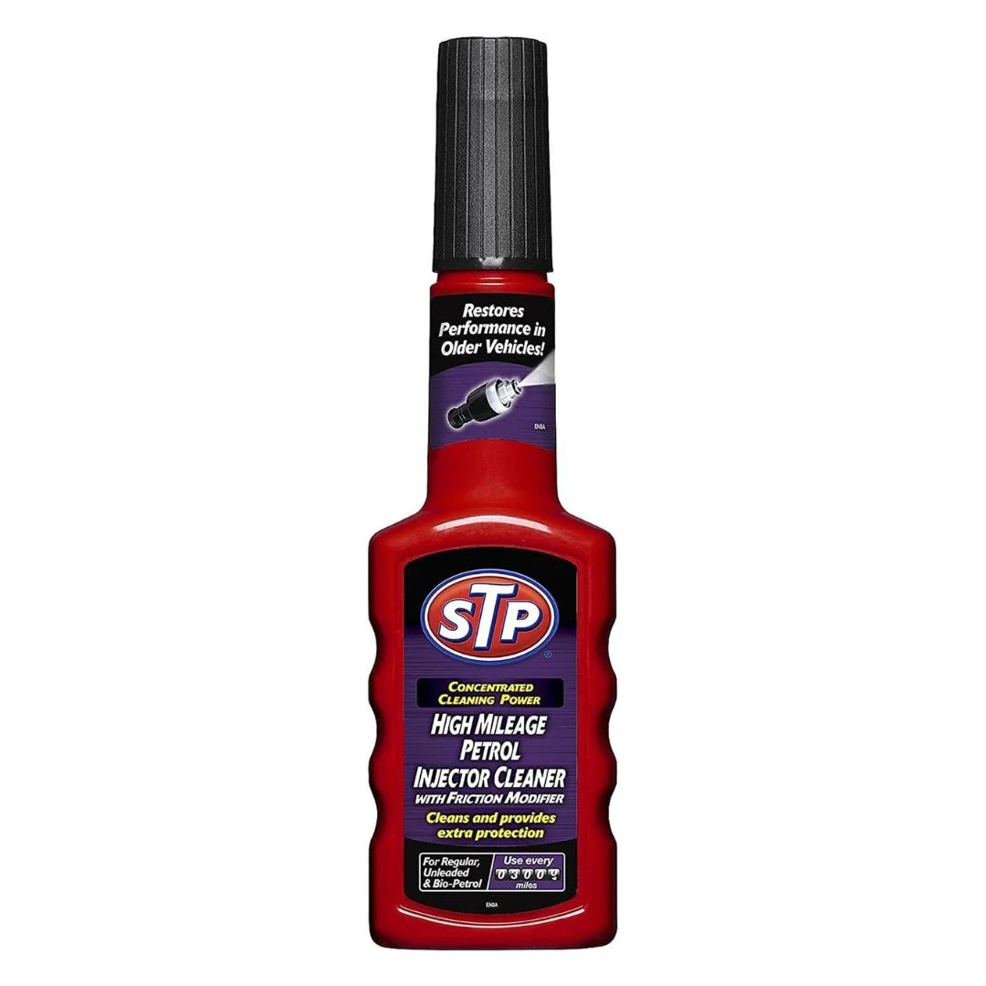 STP High Mileage Petrol Injector Cleaner – 200ml Restore Power & Fuel Efficiency