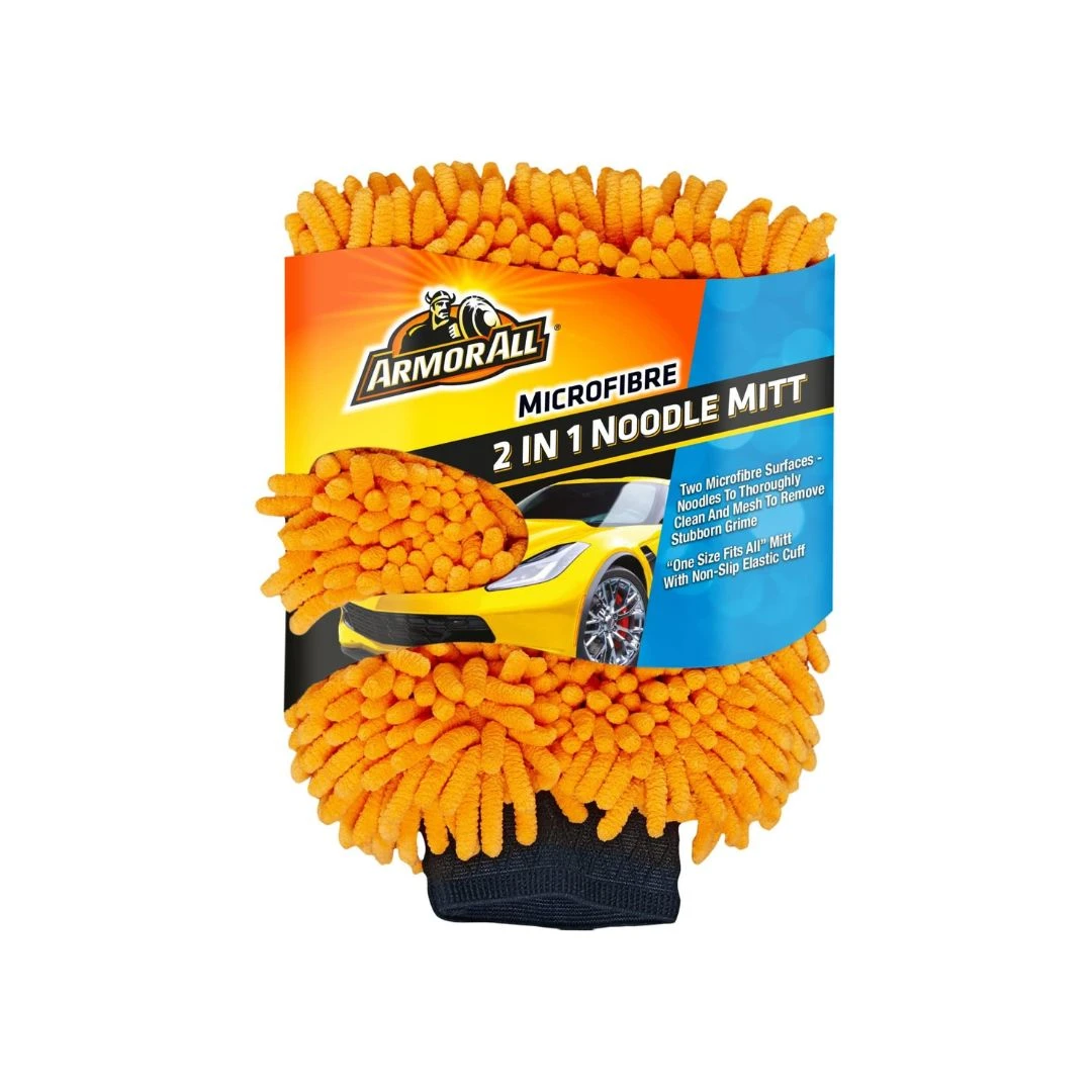 Armor All 2-in-1 Microfiber Noodle Mitt Dual-Sided Cleaning Perfection