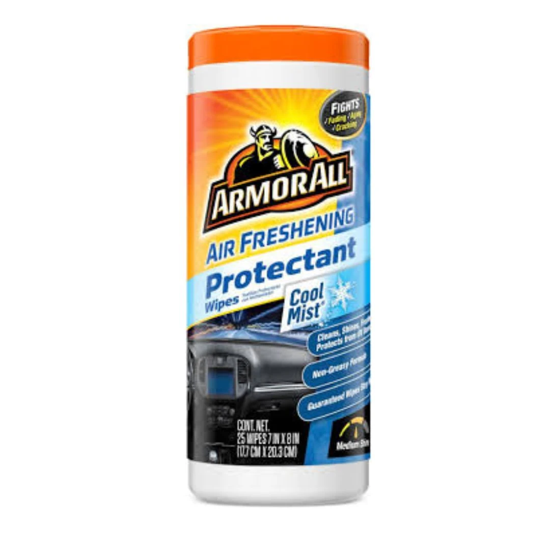 Armor All Air Freshening Protectant Wipes - Cool Mist Scent Instant Refresh & Protection for Your Car Interior