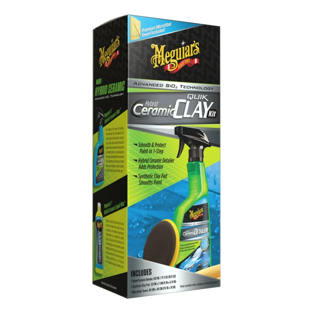 Meguiar’s Hybrid Ceramic Quik Clay Kit (G200200) – Complete Paint Decontamination & Ceramic Protection System Meguiar's Hybrid Ceramic Quik Clay Kit (G200200) – Complete Paint Decontamination & Ceramic Protection System