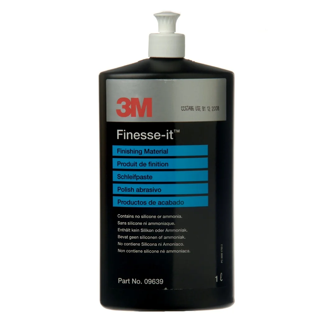 3M™ Multilingual Finesse-It™ Finishing Polish – 1L (PN 09639) Ultra-Fine Paint Correction for Professionals