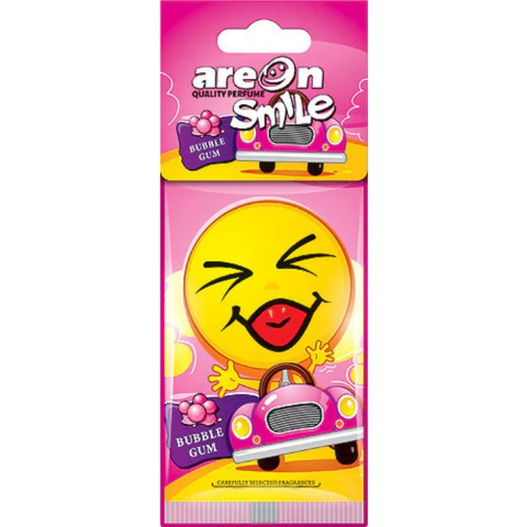 AREON SMILE DRY Bubble Gum (Pack of 3) – Playful Candy-Scented Car Fresheners
