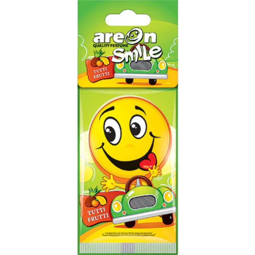 AREON SMILE DRY Tutti Frutti (Pack of 3) Burst of Fruity Fun for Your Car
