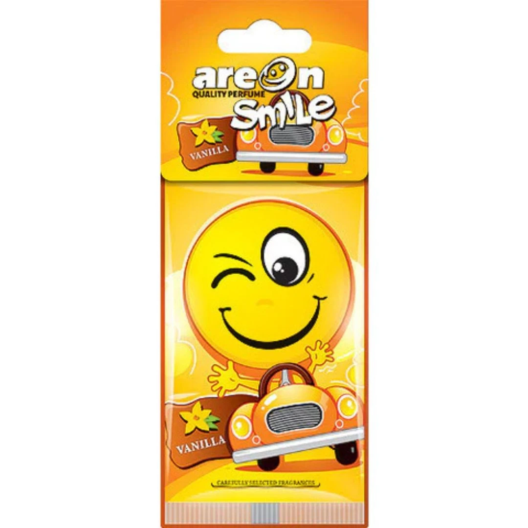 AREON SMILE DRY Vanilla (Pack of 3) – Premium Dry-Format Car Air Fresheners