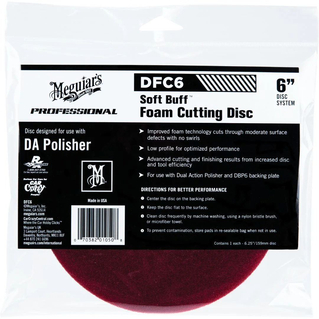 Meguiar’s DA Foam Cutting Disc 6 (DFC6) – Professional-Grade Cutting Pad for Aggressive Paint Correction