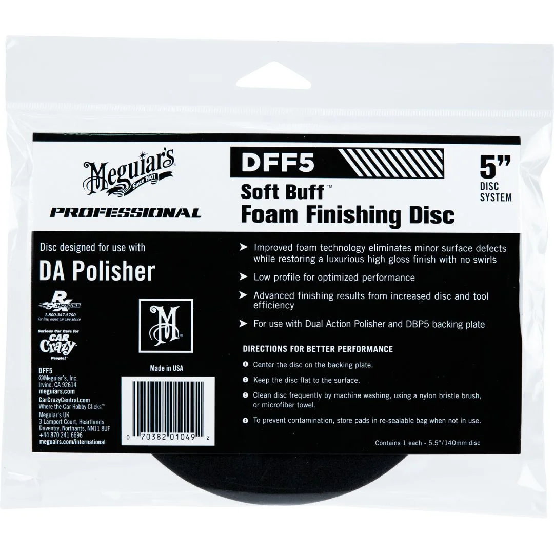 Meguiar’s DA Foam Finishing Disc 5 (DFF5) – Ultra-Smooth Polishing Pad for Scratch-Free Finishing Meguiar’s DA Foam Finishing Disc 5 (DFF5) – Ultra-Smooth Polishing Pad for Scratch-Free Finishing