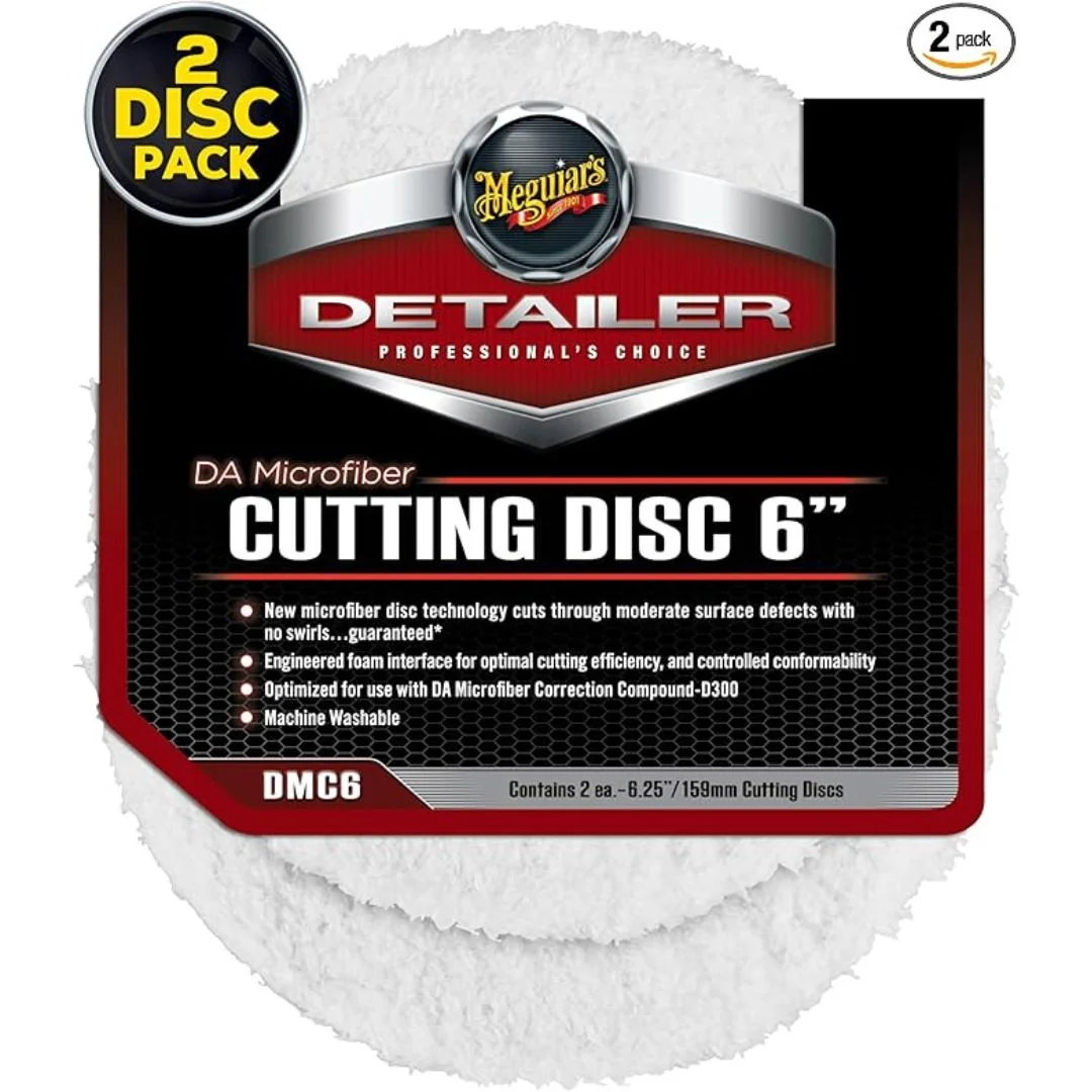 Meguiar’s DA Microfiber Cutting Pad 6 (DMC6) – Professional-Grade Cutting Pad for Fast Paint Correction