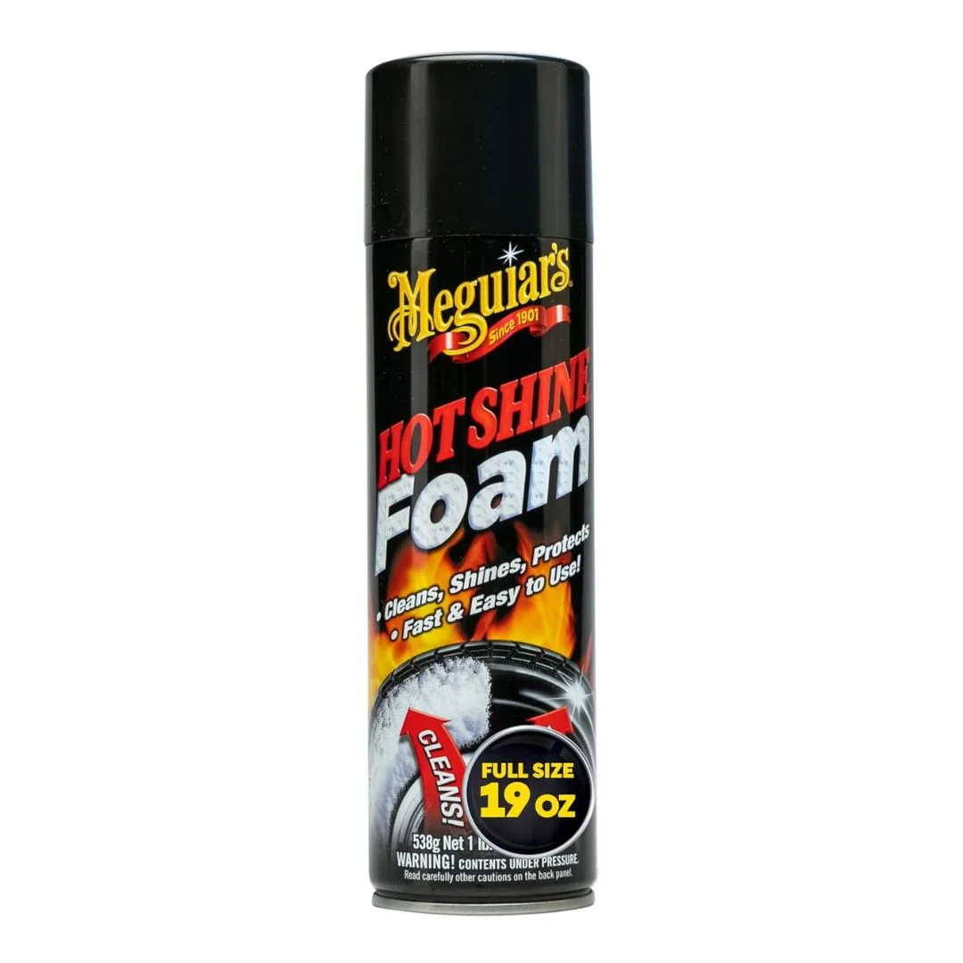 Meguiar’s Hot Shine Tire Foam (19 oz) G13819 – High-Gloss, Long-Lasting Tire Shine with Effortless Application