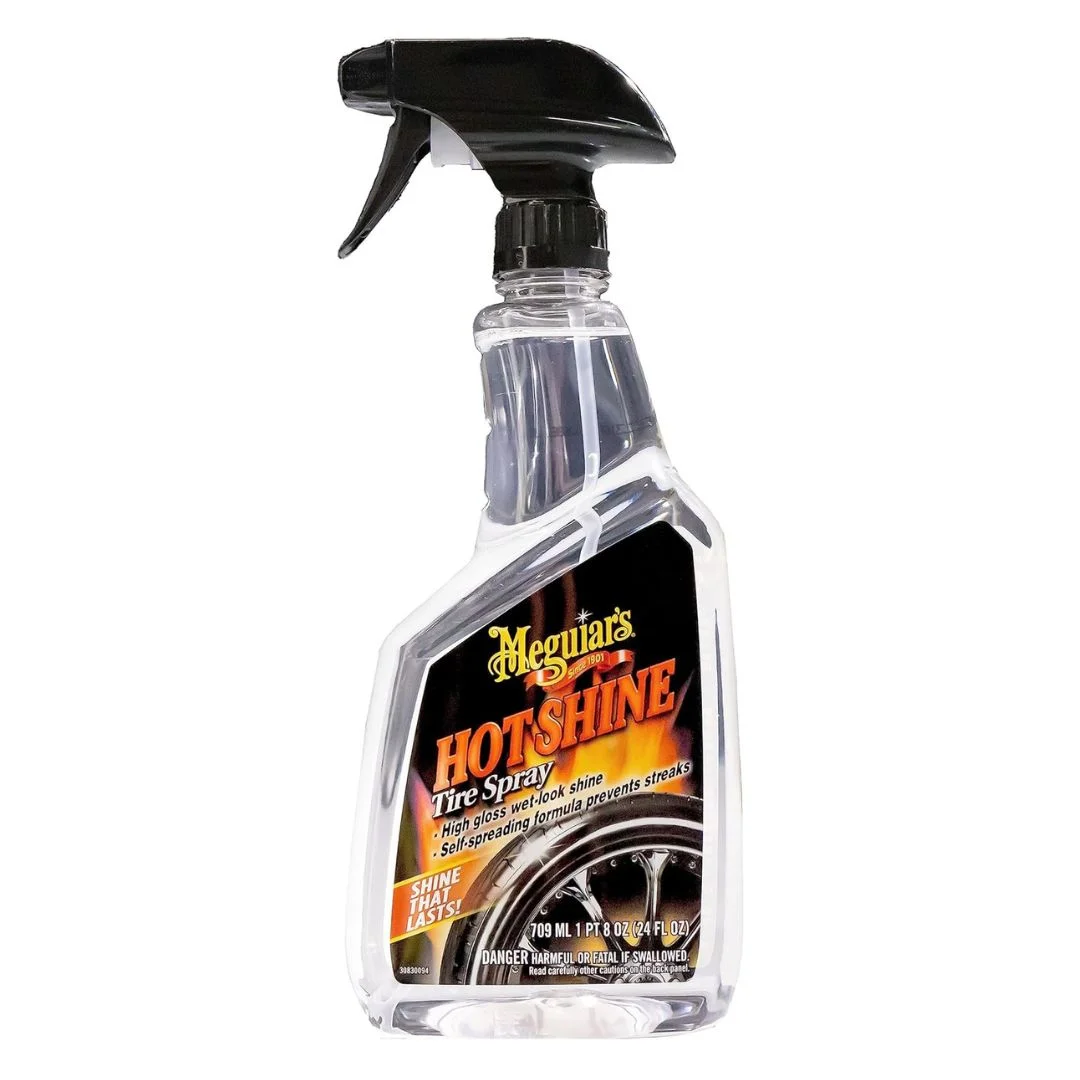 Meguiar’s Hot Shine Tire Spray Trigger (24 oz 710 ml) G12024 – High-Gloss, Long-Lasting Tire Shine