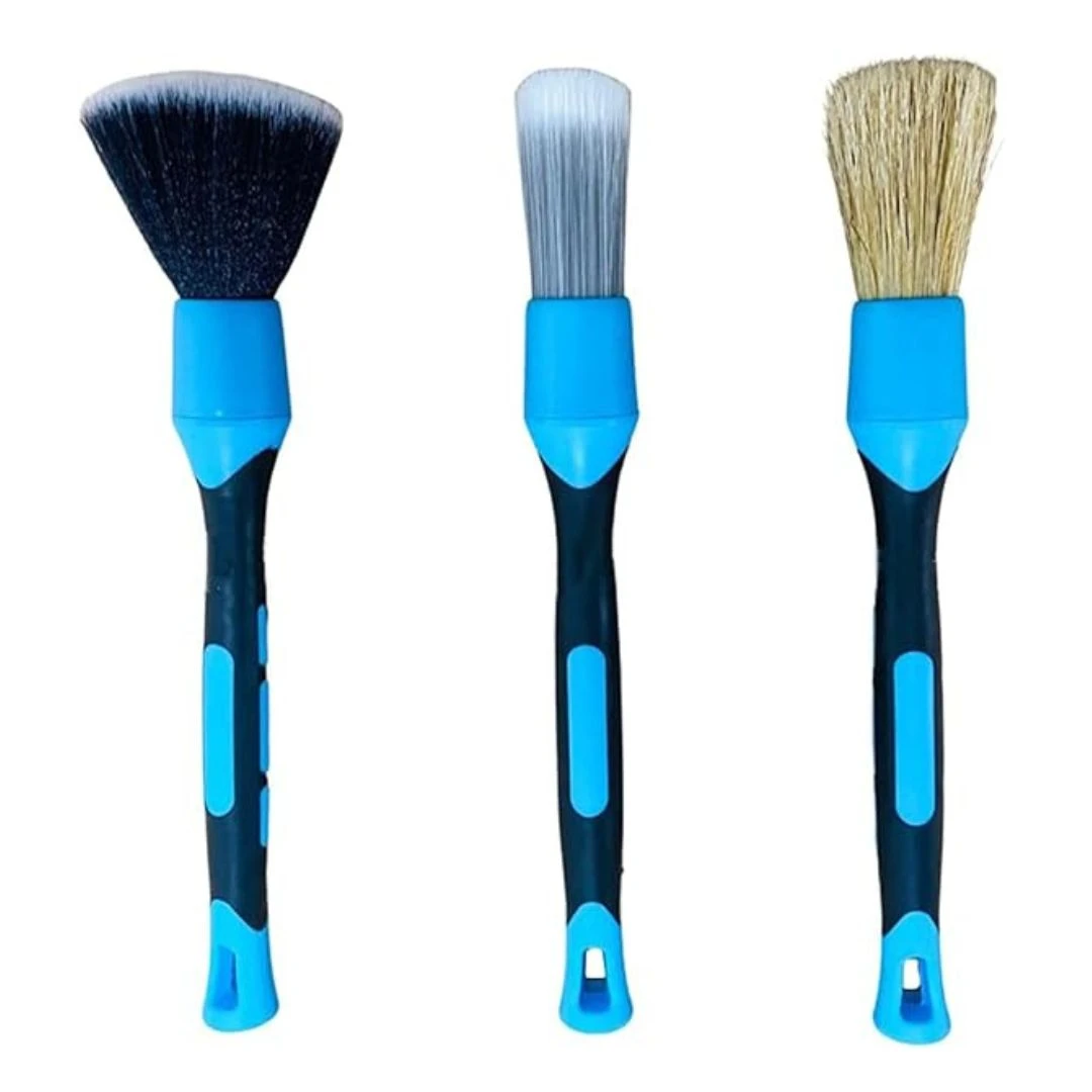 3-in-1 Premium Car Detailing Brush Set – Complete Interior & Exterior Cleaning Kit for Wheels, Vents, Leather