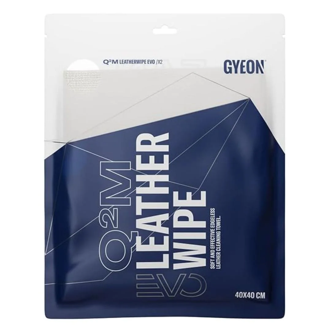 Gyeon Q²M Leather Wipe EVO – Premium Microfiber Leather Care Cloths (40x40 cm, 2-Pack)