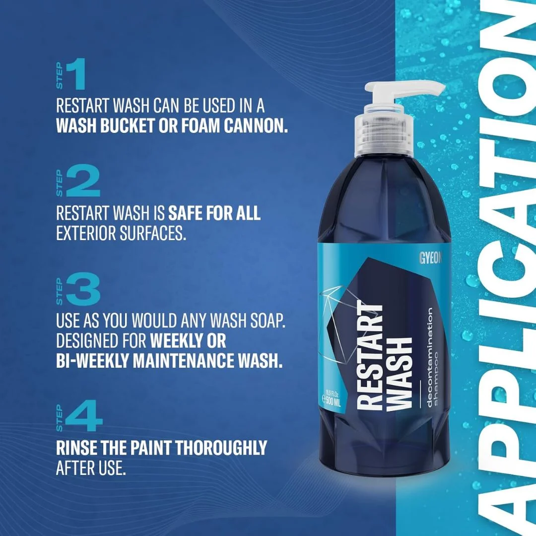 Gyeon Q²M RestartWash – 500ml Intensive Decontamination Shampoo for Deep Cleaning & Protection Renewal 3